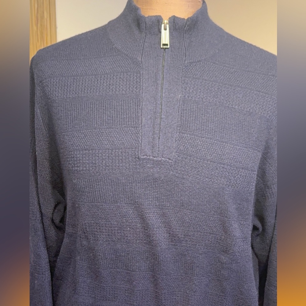 NWT!!! Jos. A. Bank Men's Navy Zip-Up Sweater- Size L - Picture 2 of 4